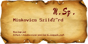 Miskovics Szilárd névjegykártya