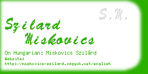 szilard miskovics business card