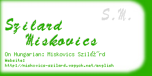 szilard miskovics business card